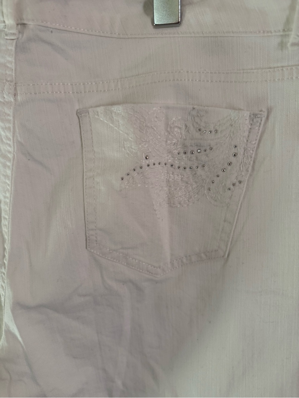 Gloria Vanderbilt Aiden Sloan White Casual Bahama shorts Crop pants Y2K boho - Picture 5 of 7